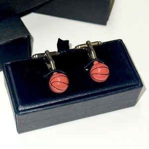 Basketball cuff links - 4 pairs - wedding jewelry accessories groom groomsmen